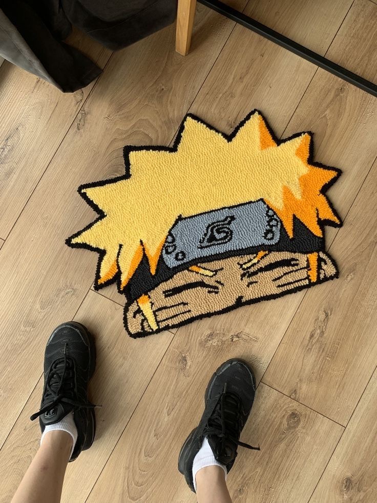 Naruto Face Fluffy Bedroom Rug