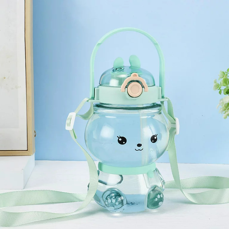 Kids Flask Cute 3D Rabbit Shape with 2 Drinking Options &amp; Strap for Easy Holding 1130 ml