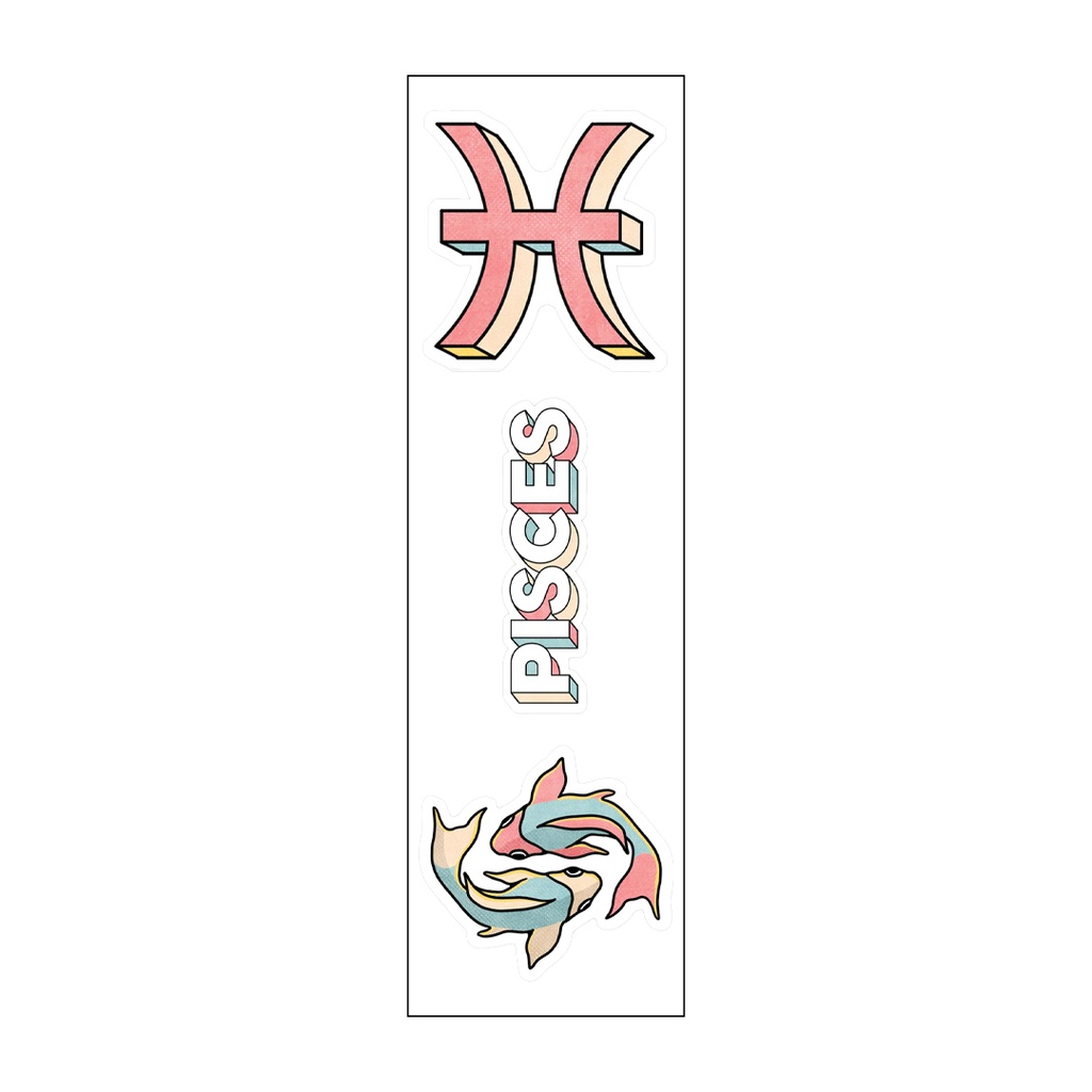 Pisces Zodiac Vinyl Sticker Pack Reusable &amp; Waterproof