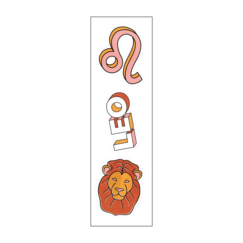 Leo Zodiac Vinyl Sticker Pack Reusable &amp; Waterproof