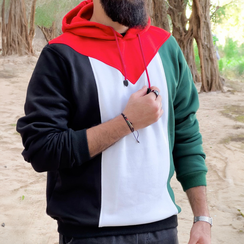 هودي علم فلسطين قطن بكابيشو جميع المقاسات للرجال والنساء