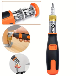 [HH00016385] مفك براغي محمول 10 في 1 برأس قابلة للتعديل بزوايا 180 درجة