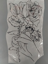 [HH00016422] Black Flower print