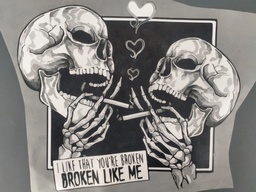 [HH00016806] Broken Like Me black Print