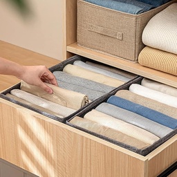 [HH00018832] منظم ملابس قابل للطي من الكتان باللون البيج