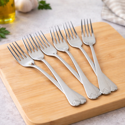 [HH00018903] طقم شوك استانلس ستيل تركي 12 قطعة باللون الفضي