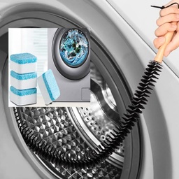 [HH00018919] طقم اقراص منظف + فرشة غسالة أوتوماتيك لإزالة الرواسب والصدأ وتنظيف الصرف