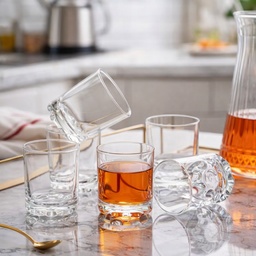 [HH00018982] طقم كوبايات 6 قطع زجاج شفاف لتقديم المشروبات