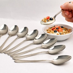 [HH00019684] طقم معالق استانلس ستيل تركي باللون الفضي 12 قطعة