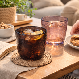 [HH00019830] طقم كوبايات زجاج مصنفر ملون 6 قطع بسعة 220 ملي