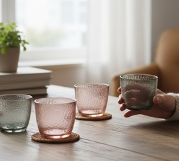 [HH00019830] طقم كوبايات زجاج مصنفر ملون 6 قطع بسعة 220 ملي