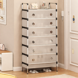 [HH00019866] جزامة 6 أرفف بقوائم معدن مع غطاء لحماية الأحذية من الأتربة