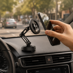 [HH00020002] حامل موبايل مغناطيسي للسيارة قابل للدوران 360 درجة بقاعدة شفط قوية وثابتة
