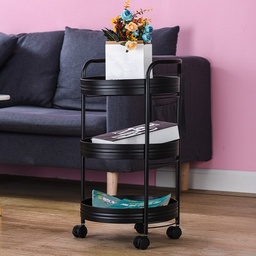 [HH00001801] منظم وعربة 3 دور لتنظيم الأدوات وتقديم الطعام للمطبخ والحمام بعجلات لسهولة الحركة