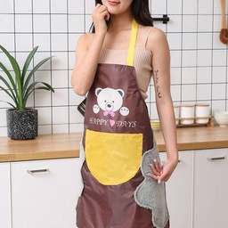 [HH00003623] مريلة مطبخ دبوب وتر بروف بجيب وجوانب قماش ميكروفيبر لتنشيف اليد