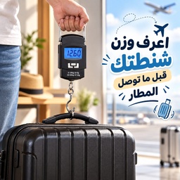[HH00036014] ميزان شنط رقمي محمول بخطاف وشاشة LCD لوزن حتى 50 كجم