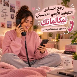 [HH00036096] سماعة هاتف ريترو سلكية  للمكالمات مع تحكم في مستوى الصوت