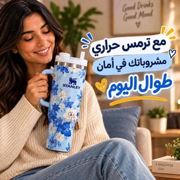 [HH00036105] مج ستانلي استانلس حراري للمشروبات الساخنة والباردة بسعة 1200 ملي بشاليموه ويد للحمل