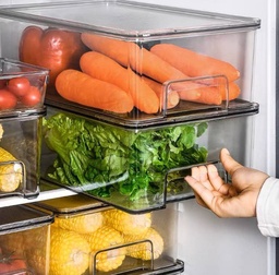 [HH00004029] درج وعلبة منظم ثلاجة اكليريك بغطاء محكم الغلق لتنظيم وحمل الفواكه والخضروات