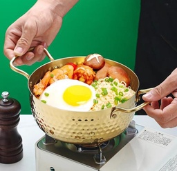 [HH00004796] حلة عميقة لتسوية وتقديم الطعام من الاستانليس ستيل مطلية باللون الذهبي 16 سم