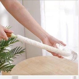 [HH00005027] فرشة تنظيف الزجاجات الطويلة وببرونة الاطفال مرنة للوصول لجميع الاركان بيد خشب