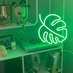 [HH00005788] Monstera Leaf Neon Led Light Sign Art Decor ‎
