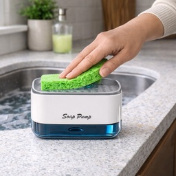 [HH00006178] ديسبنسر صابون يدوي لغسيل الصحون والاطباق مع اسفنجة عملي وسهل الاستخدام