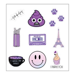 I 💜 Purple Vinyl Sticker Pack Reusable &amp; Waterproof