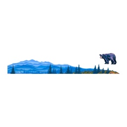 [HH00006871] American Black Bear Mountain Vinyl Sticker Reusable &amp; Waterproof For Water Bottles
