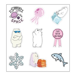 Ice Bear Vinyl Sticker Pack Reusable &amp; Waterproof