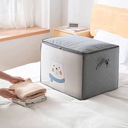 [HH00007878] شنطة تخزين وتربروف للملابس والبطاطين قابلة للطي باشكال كرتونية مميزة بيد لسهولة الحمل