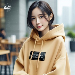 Sorry If I Locked Interested I'm Not هودي اوفر سايز قطن باللون البيج  