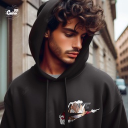 Monkey Luffy هودي اوفر سايز قطن باللون الأسود