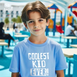 Coolest Kid Ever تيشيرت اطفال قطن باللون اللبني