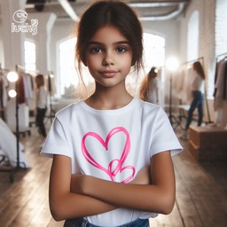 Hearts تيشيرت اطفال قطن باللون الأبيض