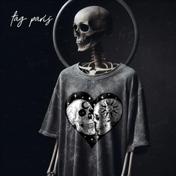 Sun &amp; Moon forbidden Love  تيشيرت اوفر سايز