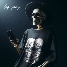 Romantic Skeleton Love  تيشيرت اوفر سايز