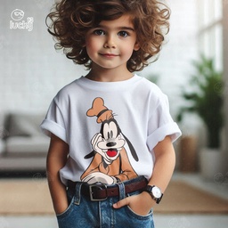 Goofy تيشيرت اطفال قطن باللون الابيض
