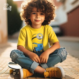 Minions تيشيرت اطفال قطن باللون الاصفر