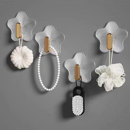 [HH00013383] طقم هوك شماعة جولد 4 قطع لتعليق الملابس بلزق دبل فيس قوي