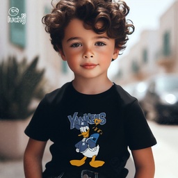 Donald Duck تيشيرت اطفال قطن باللون الاسود