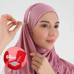 [HH00014382] مجموعة دبل فيس شفاف 60 قطعة لتثبيت الاغراض بدون حفر - مناسب لثبيت الطرح