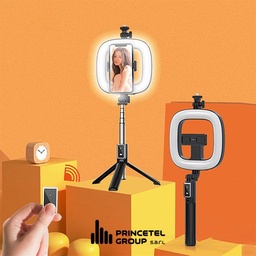 [HH00015385] رينج لايت بلوتوث باضاءات متعددة وطول قابل للتعديل حتي 94.5 سم للتصوير والبث المباشر  - للموبايل والكاميرا