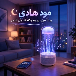 [HH00016264] اباجورة قنديل البحر المتحرك 2*1 مع سبيكر صوت بلوتوث
