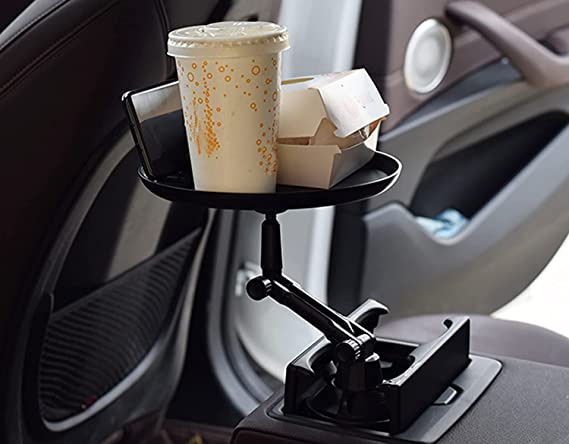 صينية وحامل طعام للسيارة تدور 360 درجة لتناول الطعام والحفاظ علي نظافة السيارة
