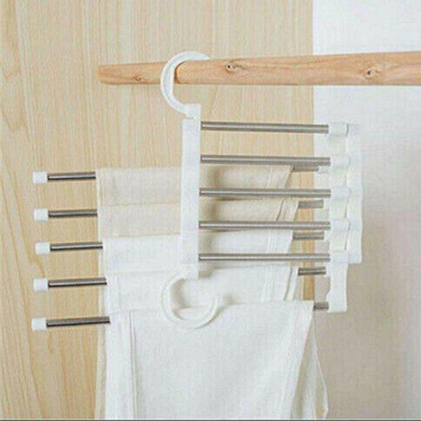 شماعة ذكية معدنية لتنظيم البناطيل والطرح والملابس لتوفير المساحة