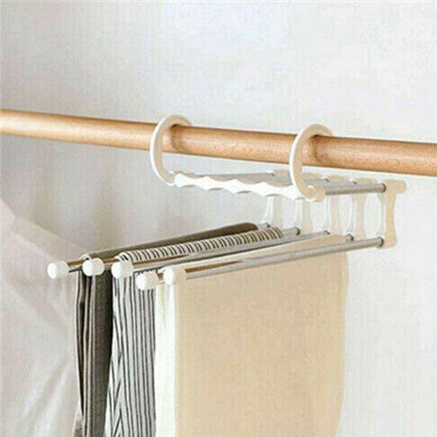 شماعة ذكية معدنية لتنظيم البناطيل والطرح والملابس لتوفير المساحة