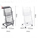 تربو منظم لادوات المطبخ والحمام 2 سلة مع رف بعجلات لسهولة الحركة