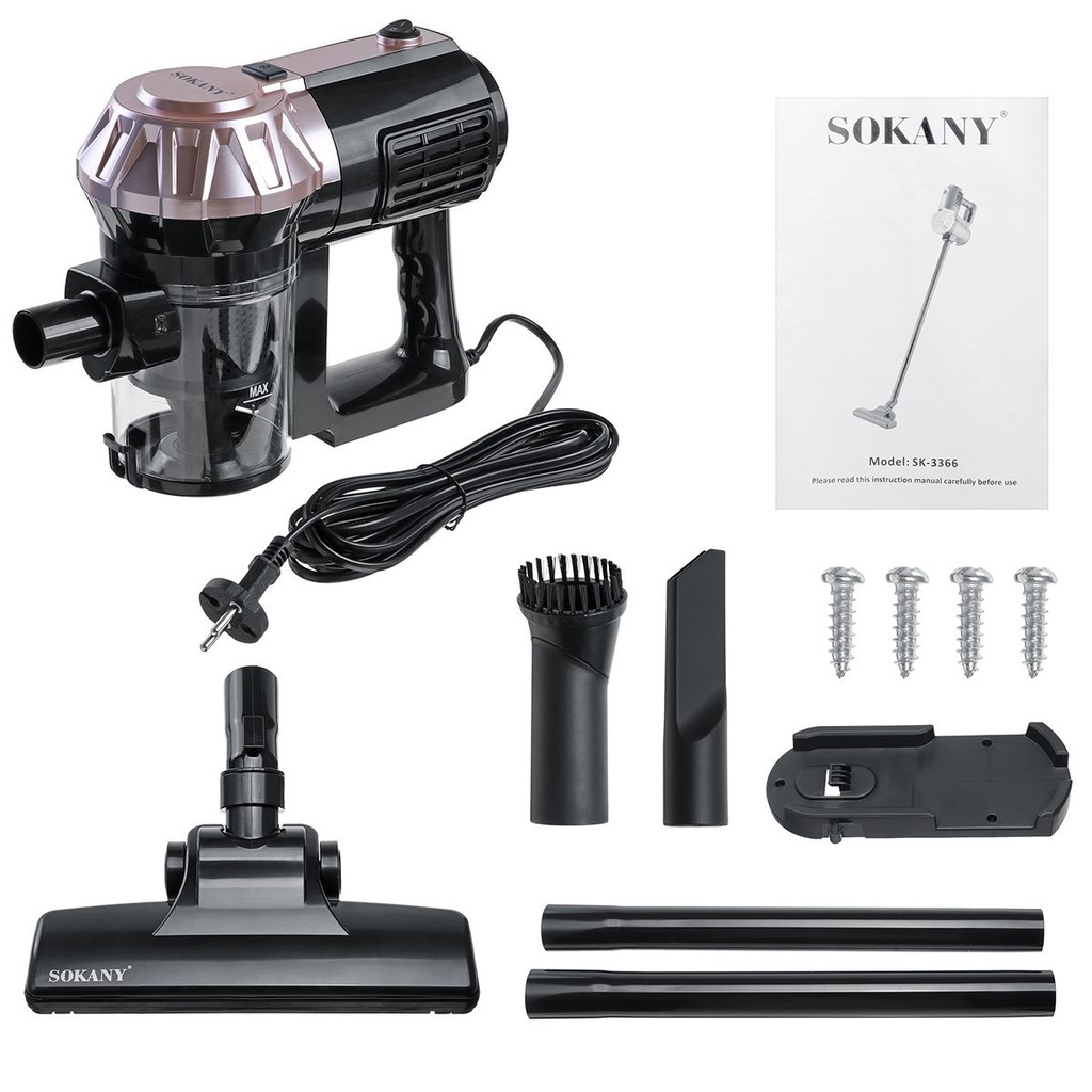 مكنسة كهربائية محمولة بثلاث رؤوس مختلفة لسهولة التنظيف 600 واط