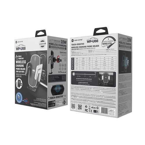 حامل وشاحن موبايل وايرلس للسيارة يثبت في فتحات التهوية 10 واط